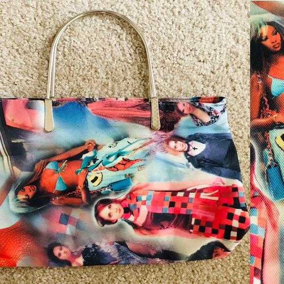 NWOT VINTAGE Y2K Runway SUPERMODEL Print Handbag PURSE - Picture 11 of 14